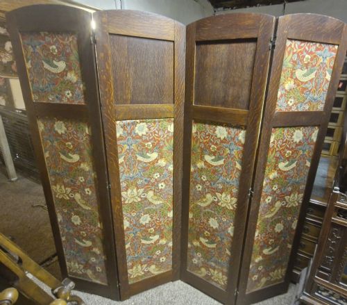 Oak 4 Fold Dressing Screen.