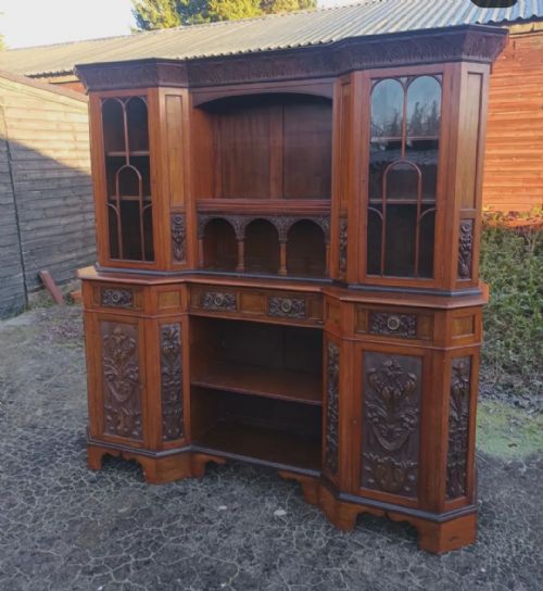 Good Large Walnut 2 Part Side Cabinet.