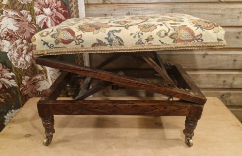 Regency Simulated Rosewood Adjustable Gout Stool.