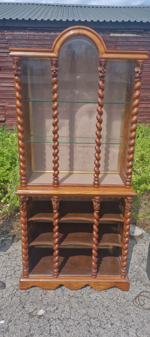 OAK 2 PART DISPLAY CABINET - ADDITIONAL PHOTO 7