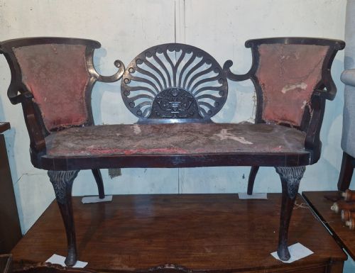 Late Victorian Mahogany End of Bed Sofa.