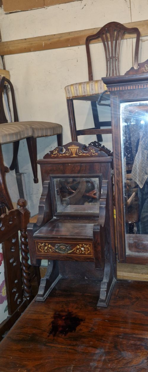 LATE VICTORIAN SATINWOOD AND BONE INLAID ROSEWOOD DRESSING TABLE - ADDITIONAL PHOTO 6