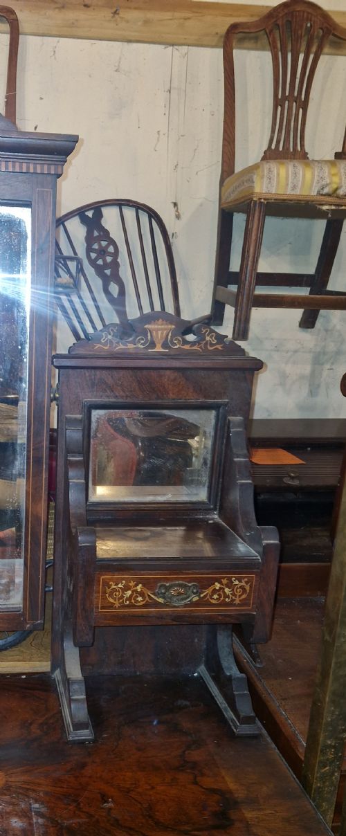 LATE VICTORIAN SATINWOOD AND BONE INLAID ROSEWOOD DRESSING TABLE - ADDITIONAL PHOTO 7