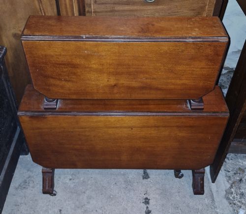 UNUSUAL LATE VICTORIAN DOUBLE WALNUT SUTHERLAND TEA TABLE - ADDITIONAL PHOTO 2
