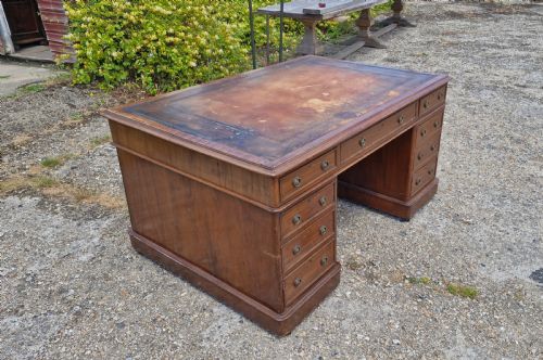 Mahogany Double Pedestal Partners Desk.