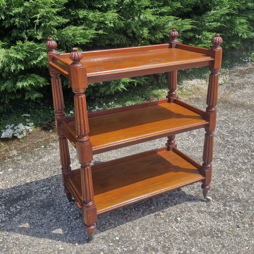 Mid Victorian Mahogany 3 Tier Buffet Trolley.