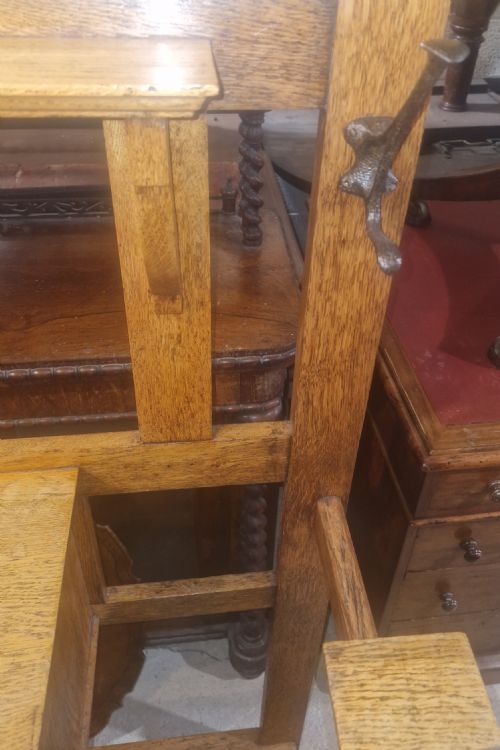 EARLY 20TH CENTURY LIGHT OAK ARTS AND CRAFTS HALLSTAND - ADDITIONAL PHOTO 7