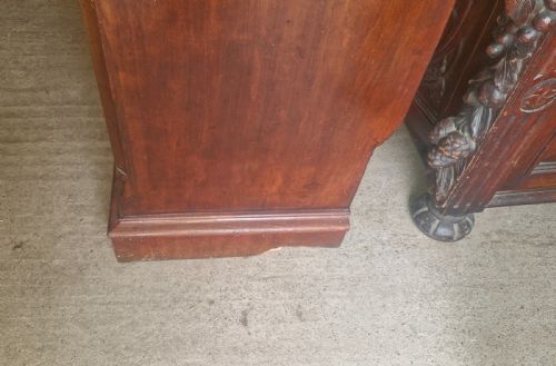 LARGE LATE VICTORIAN MAHOGANY 4 DOOR BOOKCASE CABINET - ADDITIONAL PHOTO 4