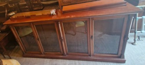 LARGE LATE VICTORIAN MAHOGANY 4 DOOR BOOKCASE CABINET - ADDITIONAL PHOTO 10