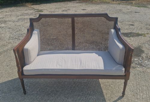 CANED BERGERE 2 SEATER SOFA