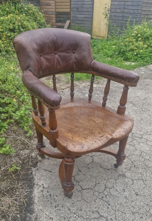 Victorian Oak Desk Armchair