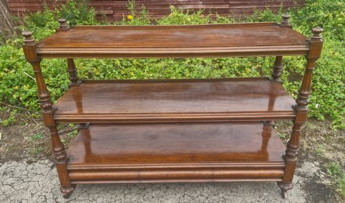 Very Large Victorian Pollard Oak Buffet Serving Trolley.