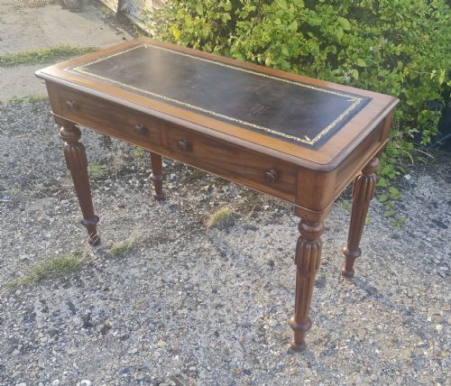 Mid Victorian Mahogany 2 Drawer Writing Table.