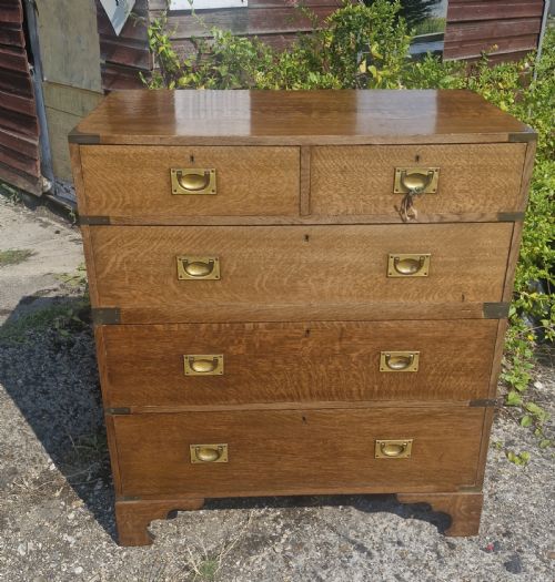 Oak 2 Part Military Chest