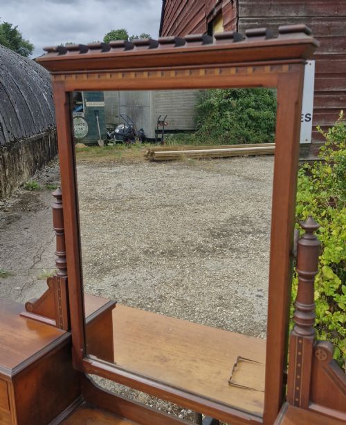 VICTORIAN INLAID AESTHETIC MOVEMENT KNEEHOLE DRESSING TABLE - ADDITIONAL PHOTO 1