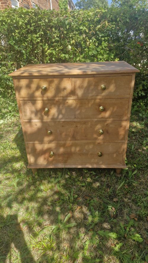 Neat 19th Century Pine Chest of 2s+3l Drawers.