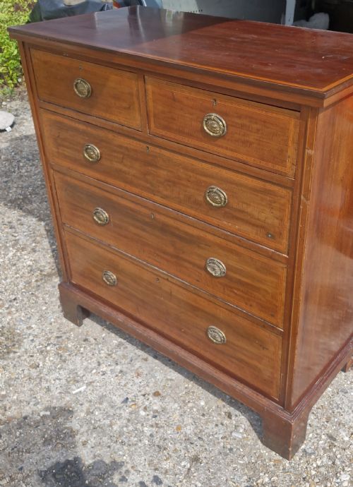 EDWARDIAN INLAID MAHOGANY CHEST OF DRAWERS - ADDITIONAL PHOTO 2