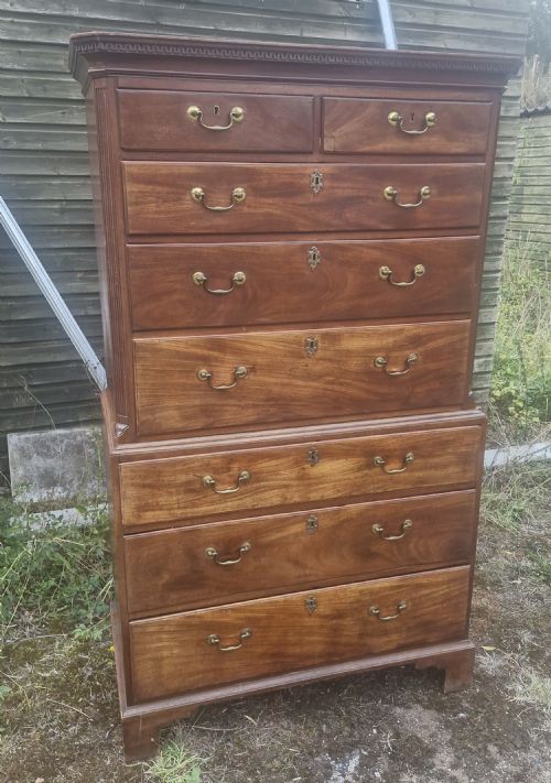 Late Georgian Mahogany Tallboy Chest on Chest.