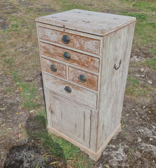 Unuusual Regency Painted Cabinet with Lift Lid.