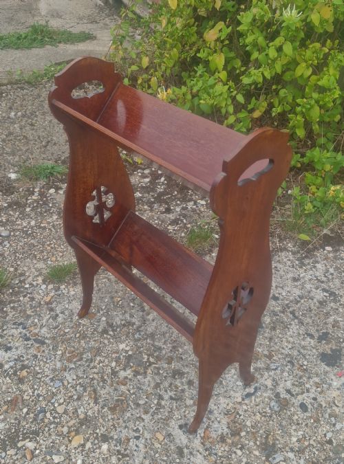 Edwardian Mahogany Book Stand with Inlay.