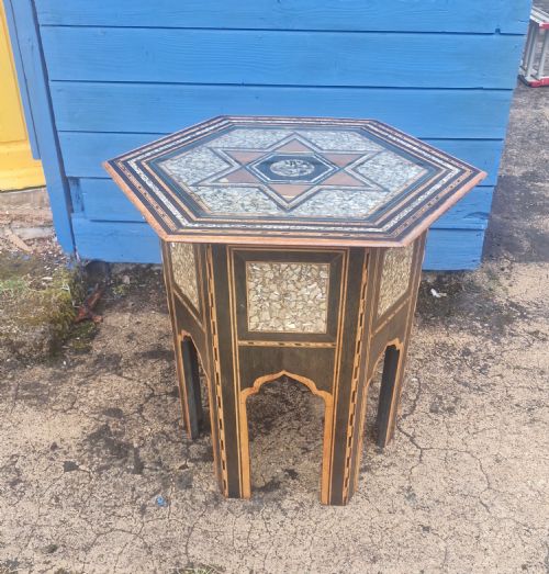 Large Than Normal Moorish Inlaid Occasional Table.