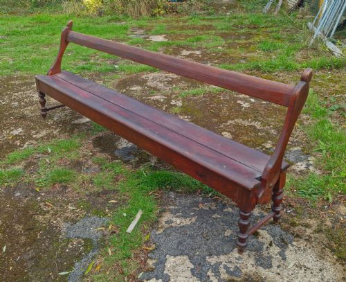 Large Late Victorian Kitchen Table Bench.
