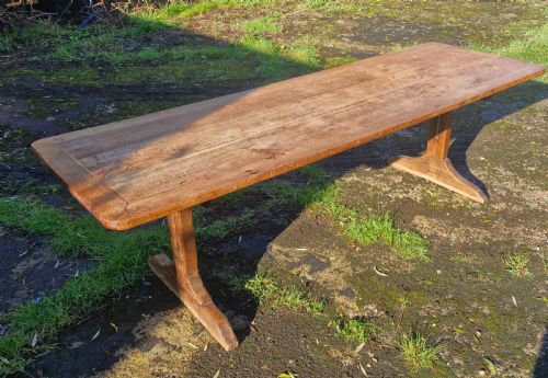 19th Century Oak Kitchen Refectory Dining Table.