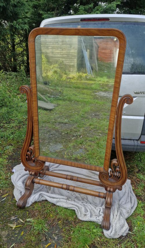 LARGE REGENCY MAHOGANY CHEVAL DRESSING MIRROR - ADDITIONAL PHOTO 9
