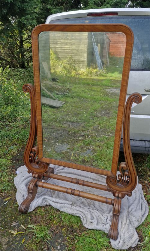 LARGE REGENCY MAHOGANY CHEVAL DRESSING MIRROR - ADDITIONAL PHOTO 12