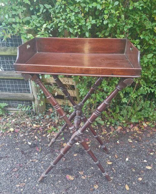 Tall Regency Mahogany Butlers Tray on a Good Stand.