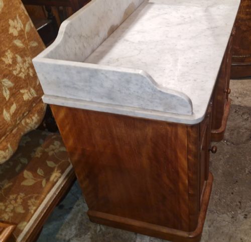 VICTORIAN SATINBIRCH MARBLE TOP WASHSTAND - ADDITIONAL PHOTO 2