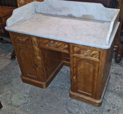 VICTORIAN SATINBIRCH MARBLE TOP WASHSTAND - ADDITIONAL PHOTO 7