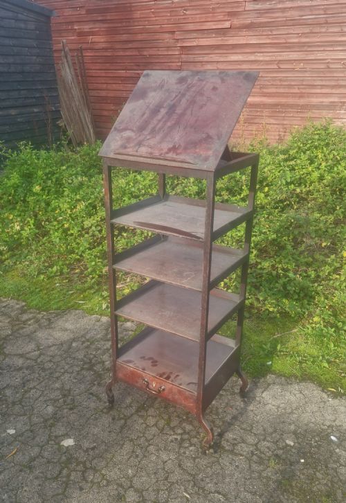 Original Untouched Regency Whatnot with Adjustable Reading Slope.