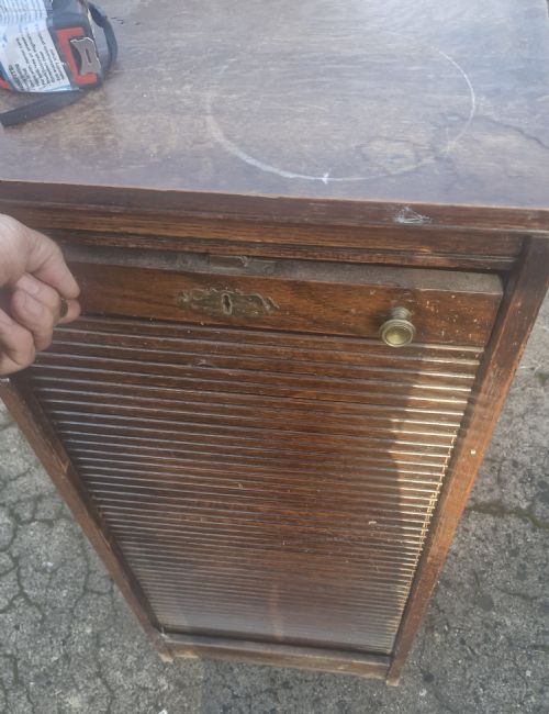 1930S OAK TAMBOUR FRONT OFFICE FILING CABINET - ADDITIONAL PHOTO 1