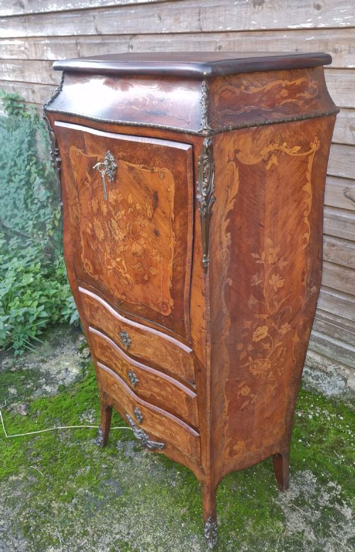 LATE 19TH CENTURY INLAID ROSEWOOD SECRETAIRE ABATTANT - ADDITIONAL PHOTO 1