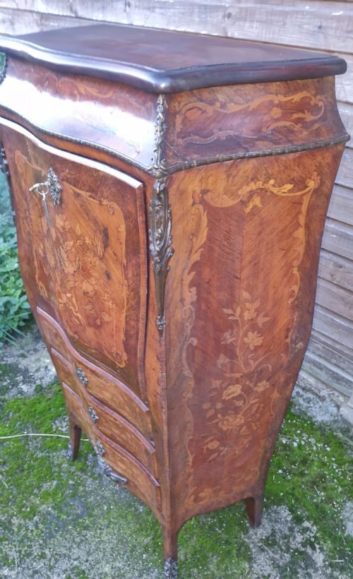 LATE 19TH CENTURY INLAID ROSEWOOD SECRETAIRE ABATTANT - ADDITIONAL PHOTO 3