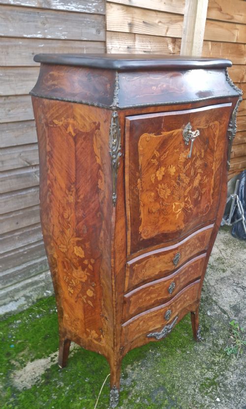 LATE 19TH CENTURY INLAID ROSEWOOD SECRETAIRE ABATTANT - ADDITIONAL PHOTO 4
