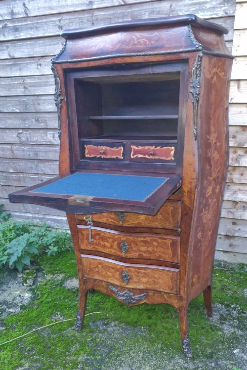 LATE 19TH CENTURY INLAID ROSEWOOD SECRETAIRE ABATTANT - ADDITIONAL PHOTO 6