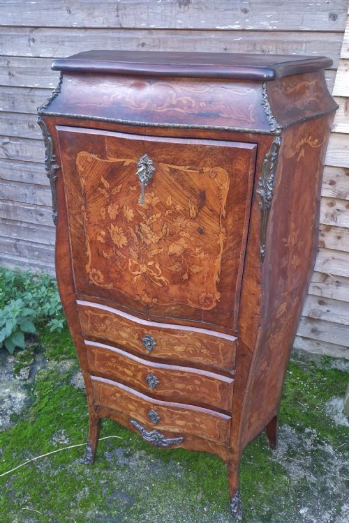 LATE 19TH CENTURY INLAID ROSEWOOD SECRETAIRE ABATTANT - ADDITIONAL PHOTO 8