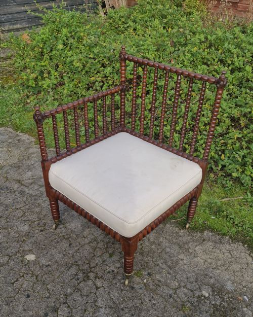 Good Sized Bobbin Framed Corner Chair.
