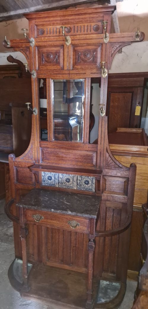 Late Victorian Oak Hall Stand.