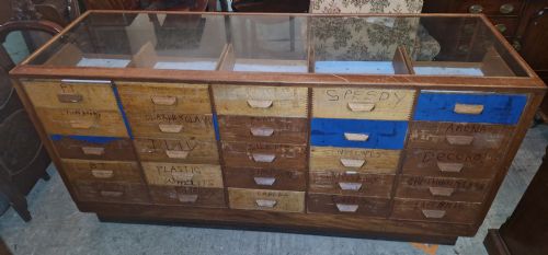 1920s 25 Drawer Oak Haberdashery Shop Cabinet.