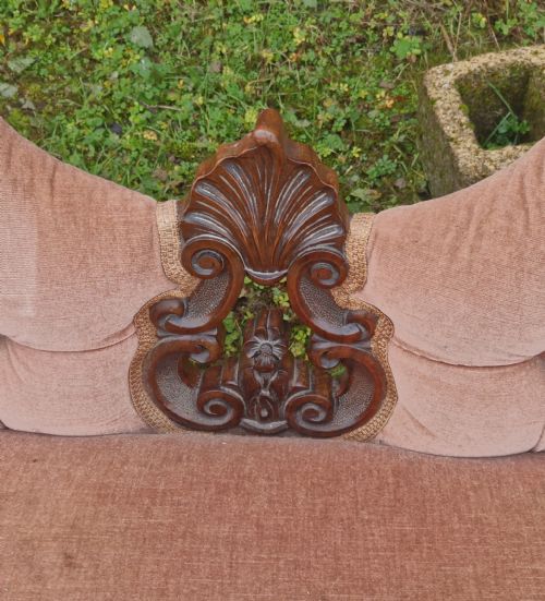 VICTORIAN CONVERSATION SEAT WITH BARLEY TWIST FRAME - ADDITIONAL PHOTO 6