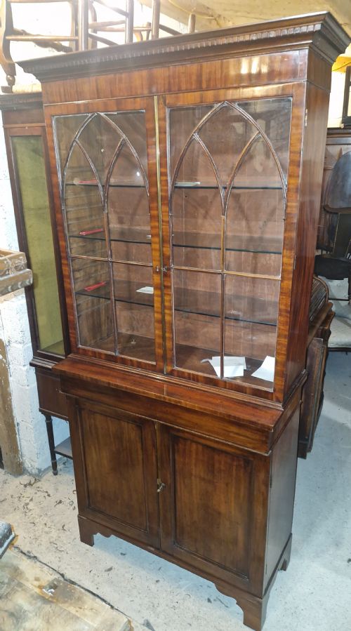 19th Century Mahogany Bookcase Cabinet.