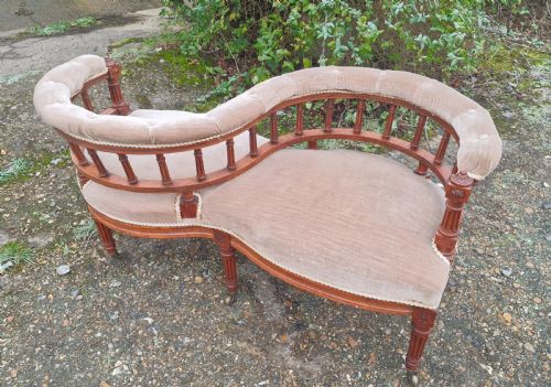 Victorian Walnut Conversation Seat.