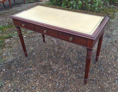 19th Century Mahogany Free Standing Writing Table with Dummy Drawers to Reverse.