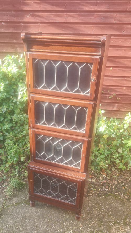 Mahogany Leaded Glazed Minty Bookcase Cabinet.