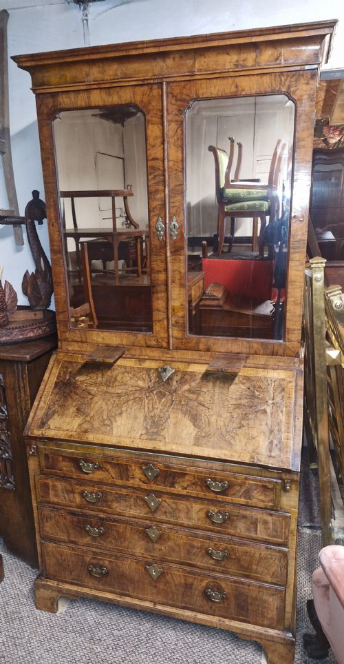 18th Century Walnut Bureau Bookcase.