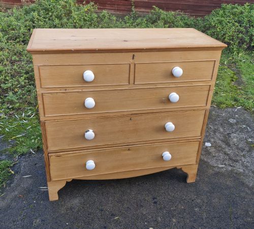 Unusual Early Victorian Pine Chest of Drawers with Lift Up Lid