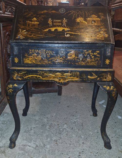 Small Lacquered Bureau with Hoof Feet.